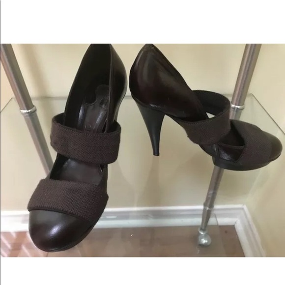 Chloe Shoes - Chloé Platform Leather Heels Round Toe Elastic Platform Minimalist Shoes Rare
